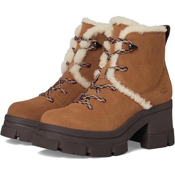 Ugg 75mm Brooklyn Hiker Boots - Women's 9.5 Chestnut - Picture 2 of 5